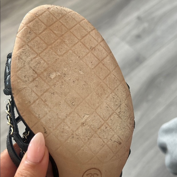 CHANEL Black Quilted Mules with Chain Detail - Picture 8 of 14